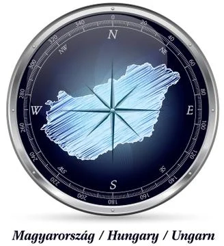Map of hungary with borders Stock Illustration