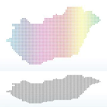 Map of Hungary with Dot Pattern Illustrazione stock