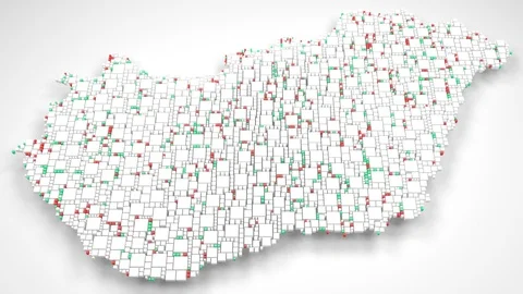 Map of Hungary - Europe Stock Footage 86260211