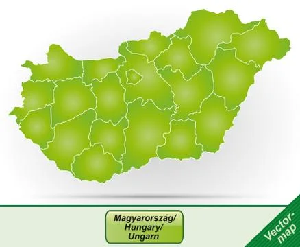 Map of hungary Stock Illustration
