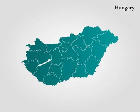 Map of Hungary Stock Illustration