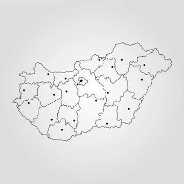 Map of Hungary Stock Illustration