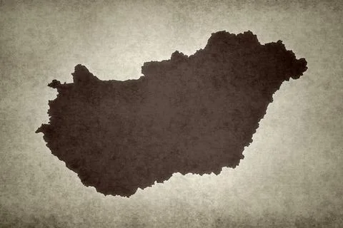 Map of Hungary on an paper Stock Illustration