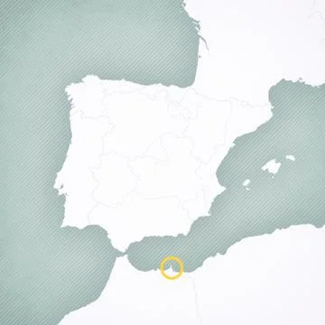 Map of Iberian Peninsula - Melilla Stock Illustration
