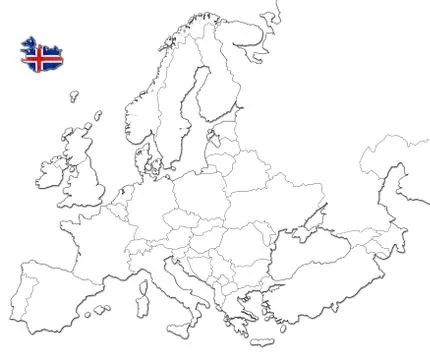Map of Iceland Stock Illustration
