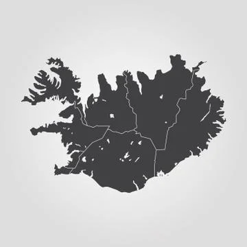 Map of Iceland Stock Illustration