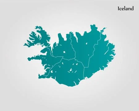 Map of Iceland Stock Illustration