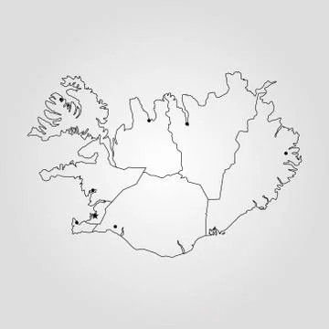 Map of Iceland Stock Illustration