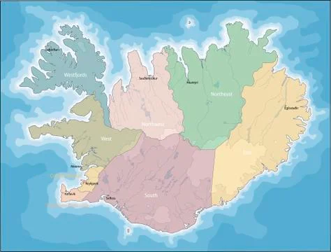 Map of Iceland Stock Illustration