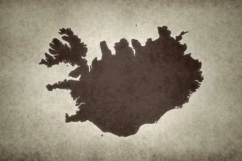 Map of Iceland on an paper Stock Illustration