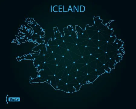 Map of Iceland. Vector illustration. World map Stock Illustration