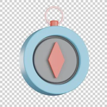 Map icon 3d location pendant compass with pastel style Stock Illustration