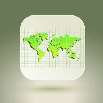 Map icon for application on air background. Grid Stock Illustration