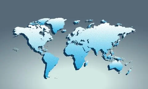 Map icon for application on grey background. Dotted stippled effect Stock Illustration