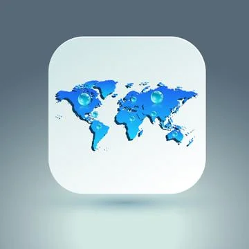 Map icon for application on grey background Stock Illustration