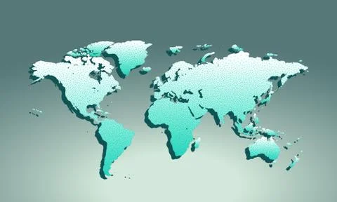 Map icon for application on grey background. Dotted stippled effect. Stock Illustration