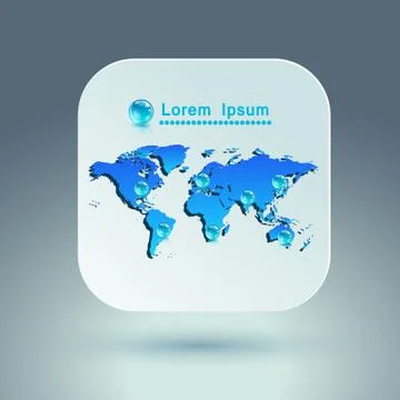 Map icon for application on grey background Illustrazione stock