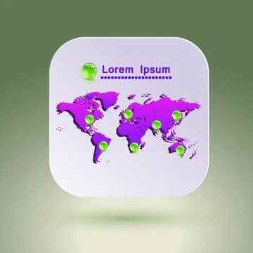 Map icon for application Stock Illustration