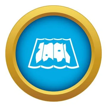 Map icon blue vector isolated イラスト素材