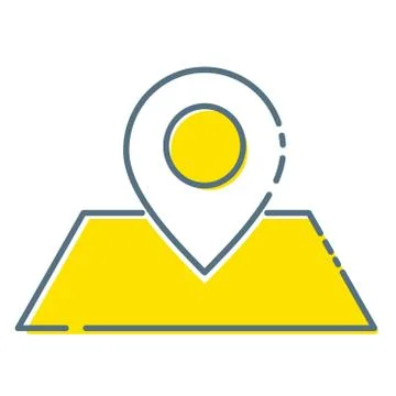 Map icon colored line symbol. Premium quality isolated destination element in Stock Illustration