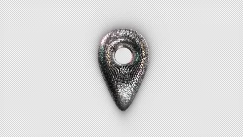 Map  Icon disco ball social media aesthetics on a transparent alpha loop Video stock 294705697