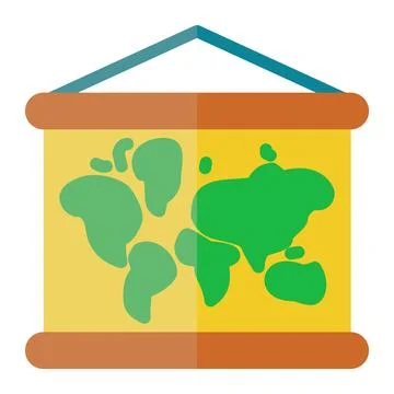 Map icon in Flat Style. Color Fill. Isolated on White Background Stock Illustration