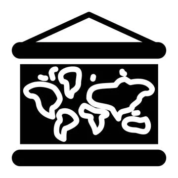 Map icon in Glyph Style. Black Fill. Isolated on White Background Stock Illustration