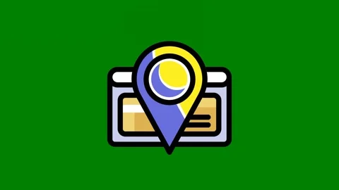 Map icon green background pin green screen animated chromakey background design Stock Footage 314067248