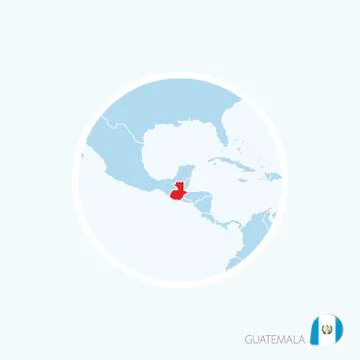 Map icon of Guatemala. Blue map of Central America with highlighted Guatemala Stock Illustration