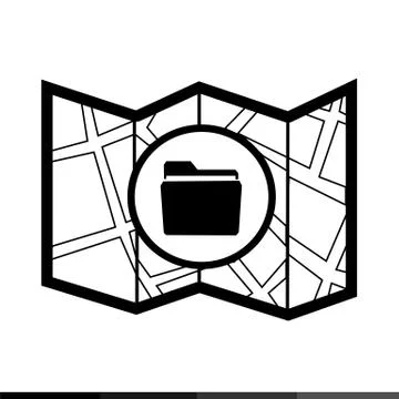 Map icon illustration design Illustrazione stock