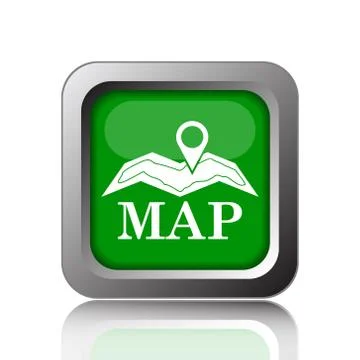 Map icon. Internet button on black background.. Stock Illustration