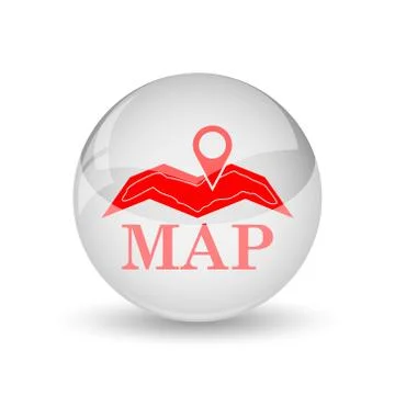 Map icon. internet button on white background.. 스톡 일러스트