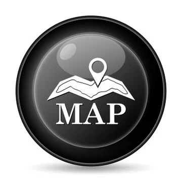 Map icon. internet button on white background.. Stock Illustration