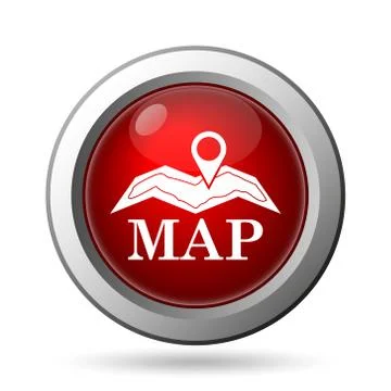 Map icon. Internet button on white background.. 스톡 일러스트