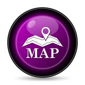 Map icon. Internet button on white background.. 스톡 일러스트