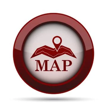 Map icon. Internet button on white background. . Stock Illustration