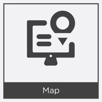 Map icon isolated on white background Free Stock Illustration
