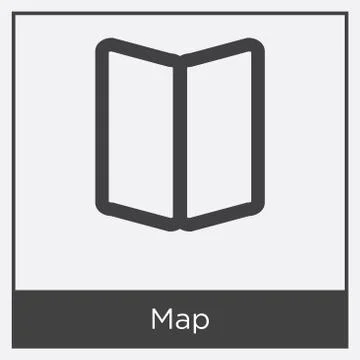 Map icon isolated on white background Free Stock Illustration