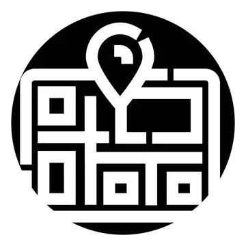 Map icon with location pin finding destination Stock Illustration