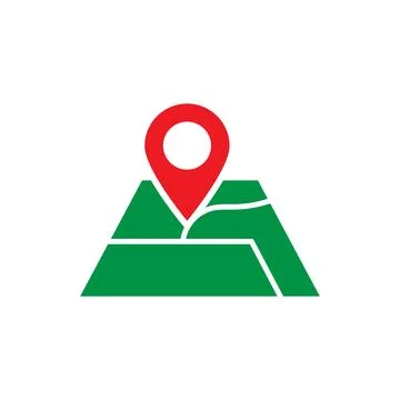 Map icon logo design template isolated illustration Ilustración de archivo