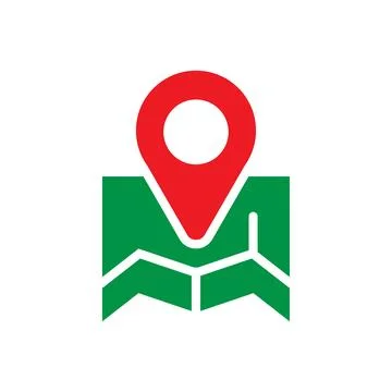 Map icon logo design template isolated illustration Stock Illustration