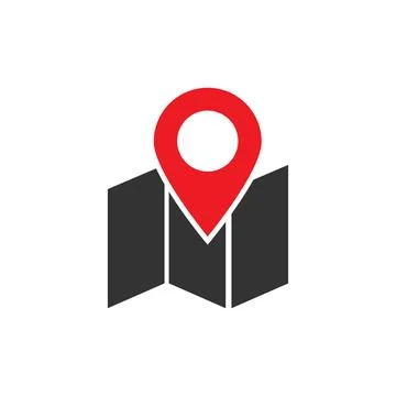 Map icon logo design template isolated illustration Stock Illustration