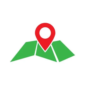 Map icon logo design template isolated illustration Stock Illustration