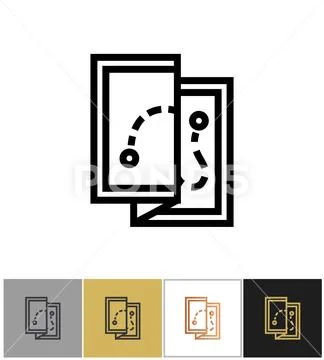 Map icon, maps area, street places symbol Stock Illustration
