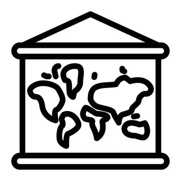 Map icon in Outline Style. Line Art Stock Illustration