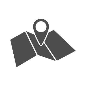 Map icon with a pointer to a point in the area Stock Illustration