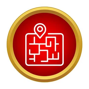 Map icon representing location pin and navigation 스톡 일러스트