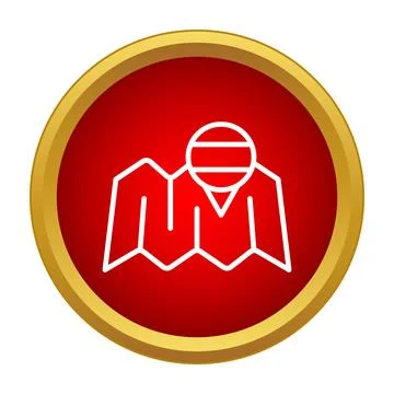 Map icon representing navigation, location, and destination pinpointing Stockillustratie