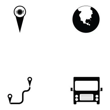 Map icon set Stock Illustration
