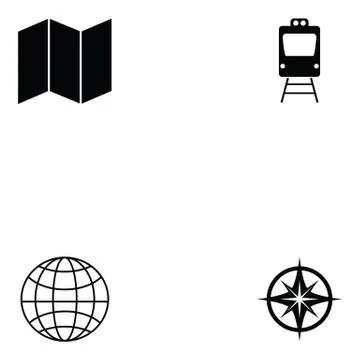 Map icon set Stock Illustration
